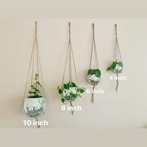 High Quality Glass 10 Large 10mm tiles disco ball planter pot Plant Hanger with or without drainage image 4