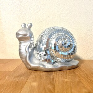 Disco Snail mirror ball slug sculpture figurine image 2