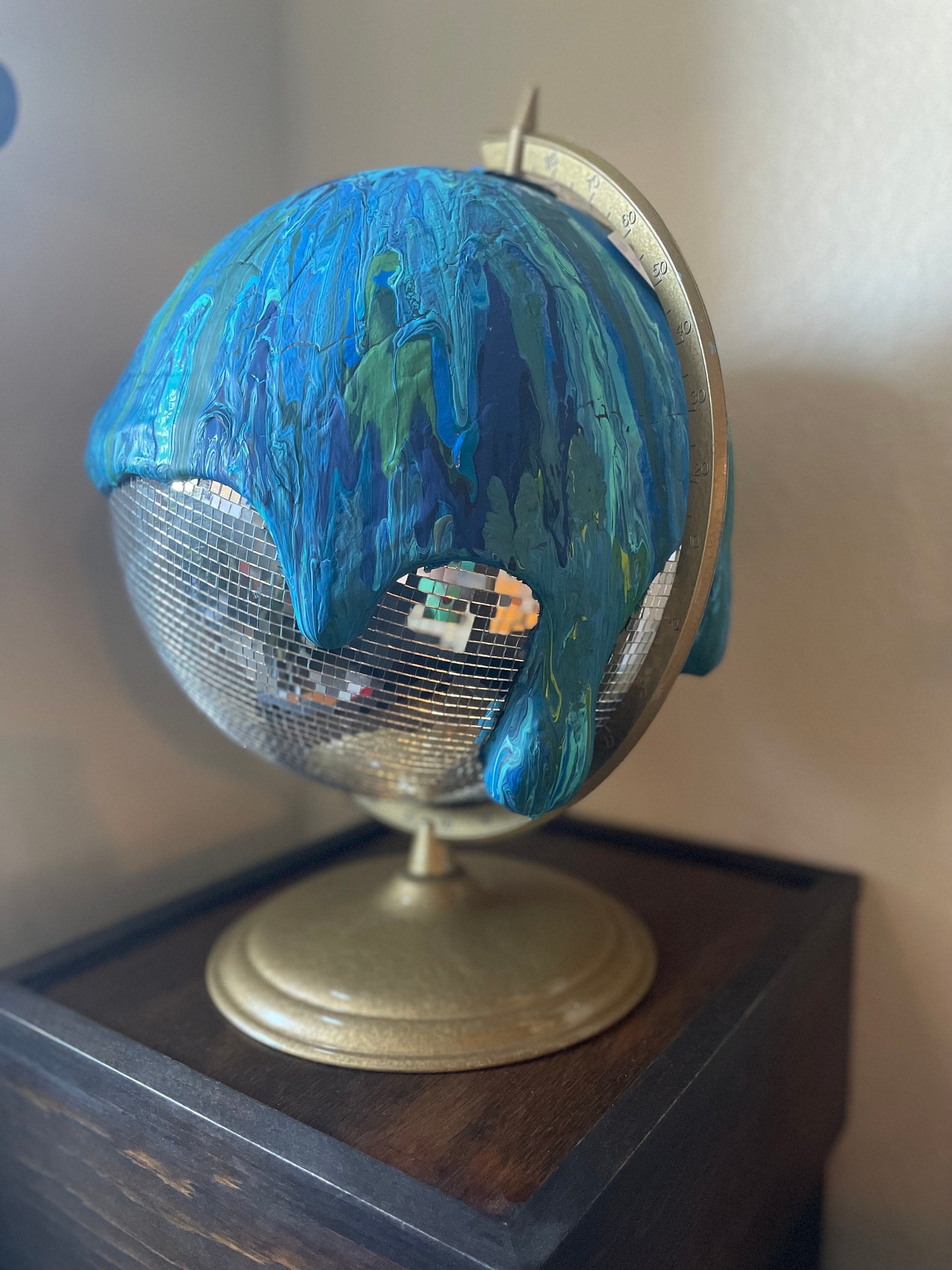 Melty Earth Disco Globe One of a Kind - Melting, Droopy, Dripping, Drip ...