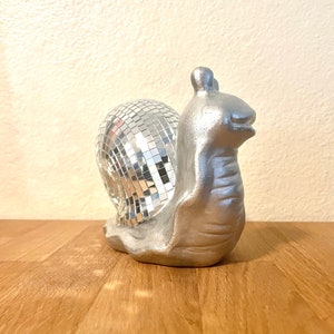 Disco Snail mirror ball slug sculpture figurine image 5