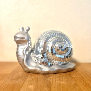 Disco Snail mirror ball slug sculpture figurine image 1
