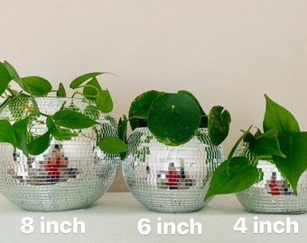 High Quality Glass Disco Ball Hanging Macramé Planter Plant Hanger with or without drainage flat bottom