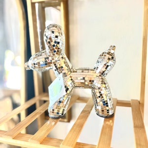 Disco turtle - mirrored mirror ball tile balloon animal figurine