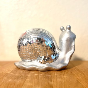 Disco Snail mirror ball slug sculpture figurine image 10