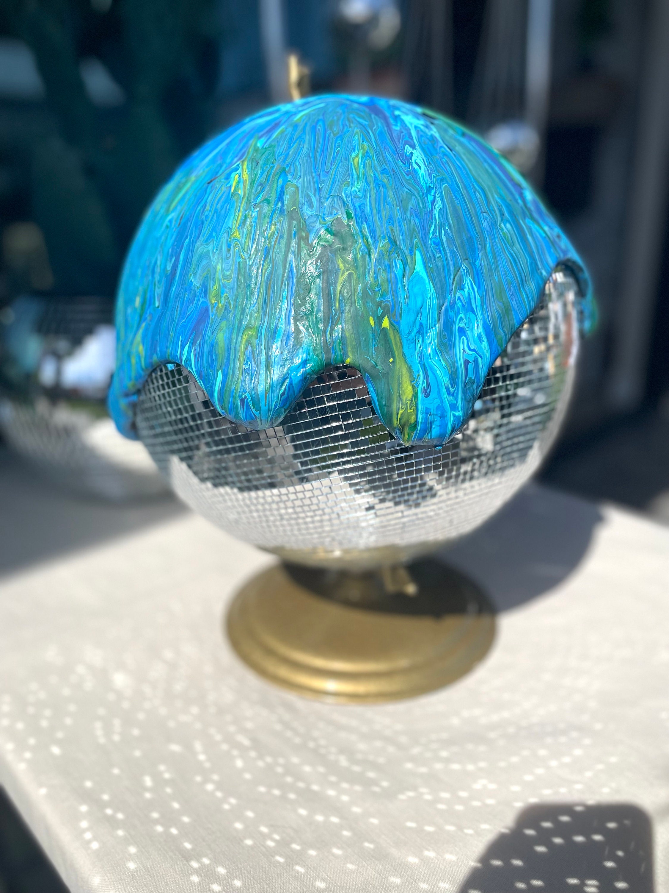 Melty Earth Disco Globe One of a Kind - Melting, Droopy, Dripping, Drip ...