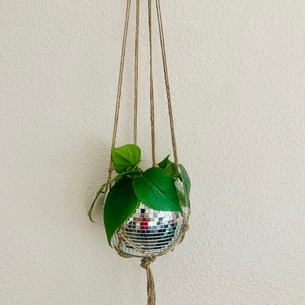 Macrame Glass Ball Hanger Etsy