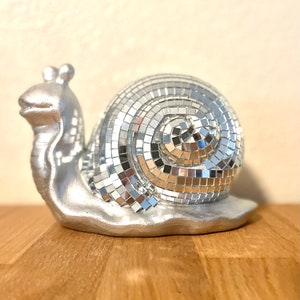 Disco Snail mirror ball slug sculpture figurine image 6