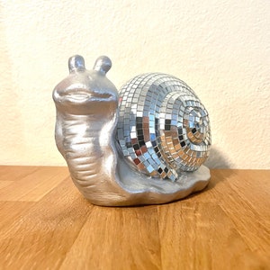 Disco Snail mirror ball slug sculpture figurine image 4