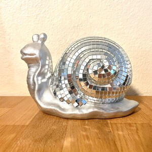 Disco Snail mirror ball slug sculpture figurine image 8