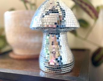 Disco Mushroom - mirror ball tiled mushie -  forest, cottage core, heavy