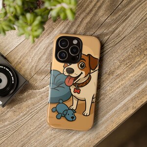 犬好きの方へのパーソナライズされた携帯ケース、かわいいペットアクセサリー、漫画の犬のデザイン、犬の飼い主へのギフト、動物をテーマにしたケース
