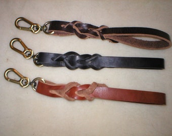 Leather Dog Leash Lead Short 12" Show Ttraffic Handle