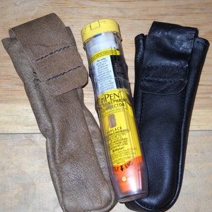 Hecho a mano cuero epinefrina / epipen holder bolsa de cinturón de funda hecho en los E.e.u.u.!