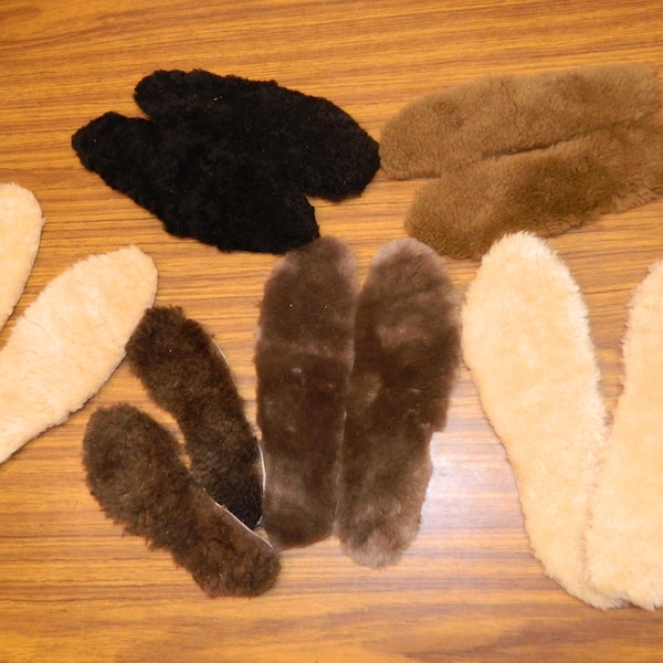 Genuine Shearling Sheepskin replacement shoe, boot, slipper Inserts Insoles Warm Cushiony Soft! Men Women