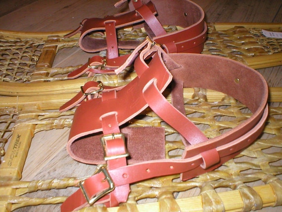 BINDINGS ONLY Pair Howe Leather Snowshoe Snow Shoe Quick Bindings Straps  Harness USA Made - Etsy