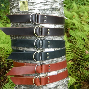 Handmade Double Ring Leather Belt Mens Womens 1 3/4&quot; 1.75&quot; inch wide *Read sizing Instructions Please*