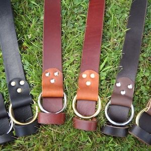 Handmade Single Ring Leather Belt Mens Womens 1 1/2&quot; 1.5&quot; inch wide *Read sizing Instructions Please*