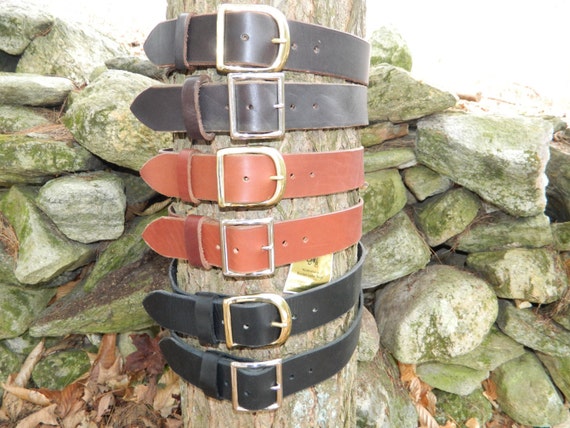 Handmade Double O-Ring Leather Belt Heavy Duty 1 1//2/" 1.5 Inch Wide Mens//Womens