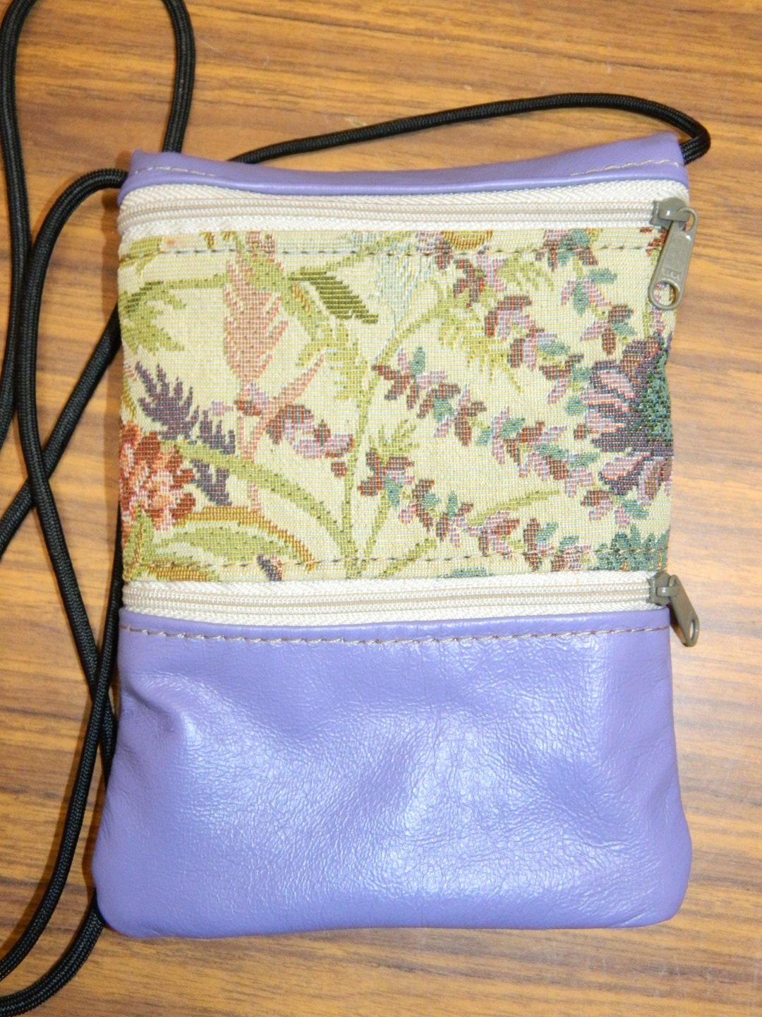 Made USA Small Travel Passport Genuine Lilac Purple LEATHER Bag Wallet