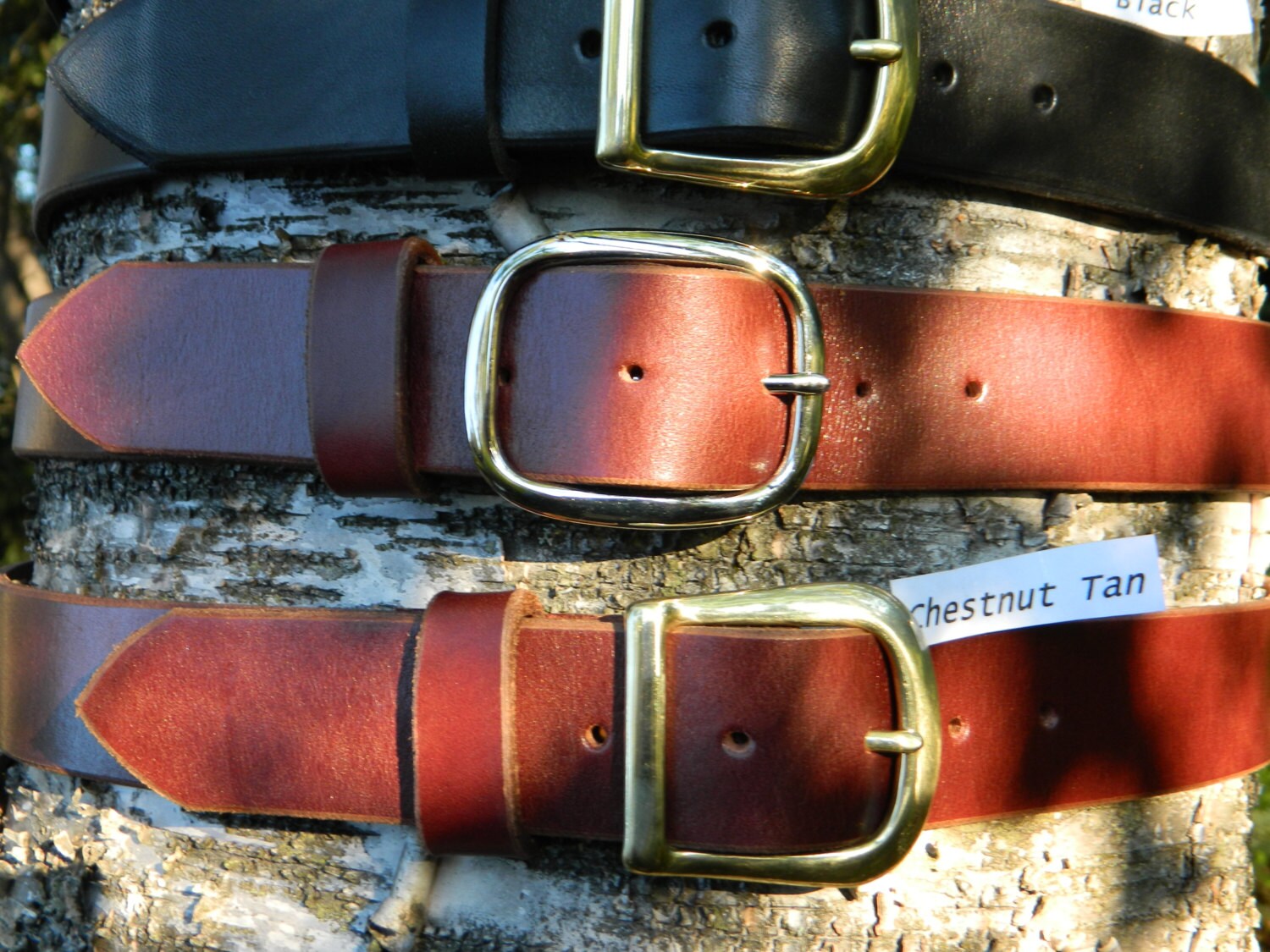 Handmade Mountain Leather Design 1-Inch Thick Leather Belt - Men, Women, Child - Made In USA (Measure Your Waist)