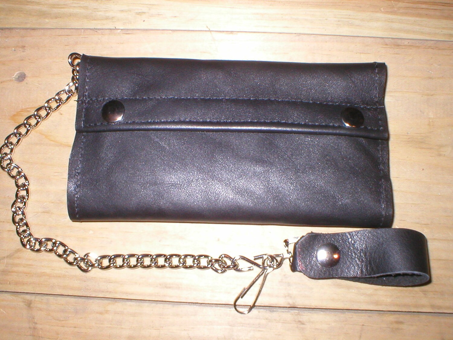 Herren schwarz braun beige oder Bordeaux Leder Biker Trucker Geldbörse große trifold