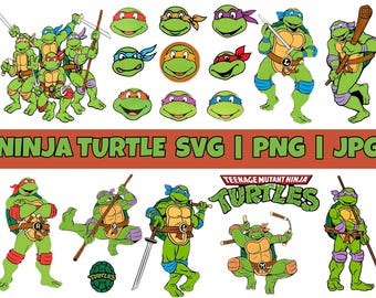 Ninja Turtles Clipart Bundle: Cricut Designs, PNG, JPG (Digital Download)