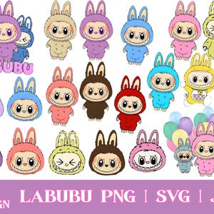 20 Labubu Designs Svg Png Jpg Bundle, Labubu Png Svg, Vector Digital File for Cricut, Laser Cut Labubu, Instant Download, Labubu Character