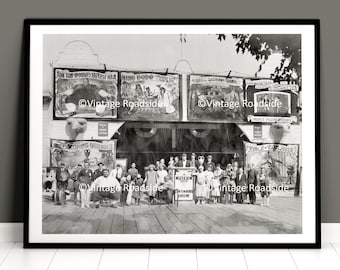 Schlitzie the Pinhead, Tom Ton, King Dodo, 1920s Sideshow Performers Photo, Kortes and McKay Museum, Rare Circus Sideshow Print, Zippy
