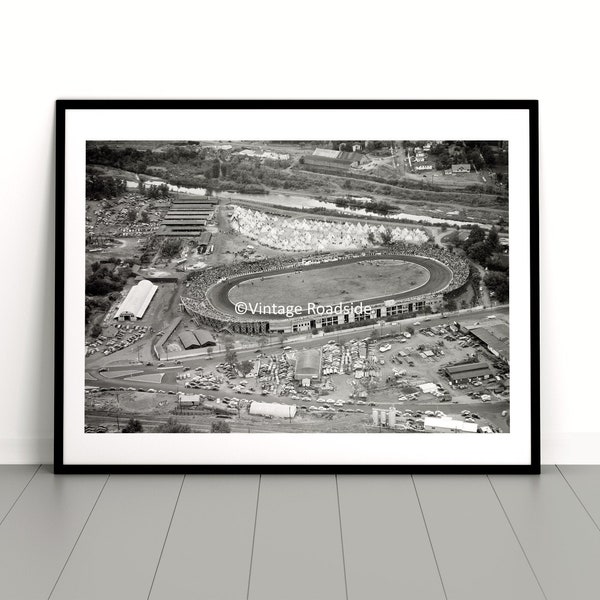 Vintage Pendleton Round Up Rodeo Photo, Archival print from original 1948 negative, Aerial Photo of Rodeo Grounds, Cowboy Wall Art, 1940s