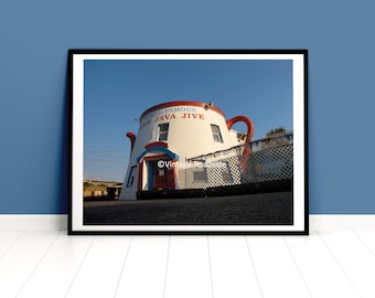 Bob's Java Jive, Tacoma, Washington Coffee Pot Building 8x10 Photo, Roadside Wall Art, Old Tacoma Photography, Pacific Northwest Wall Decor