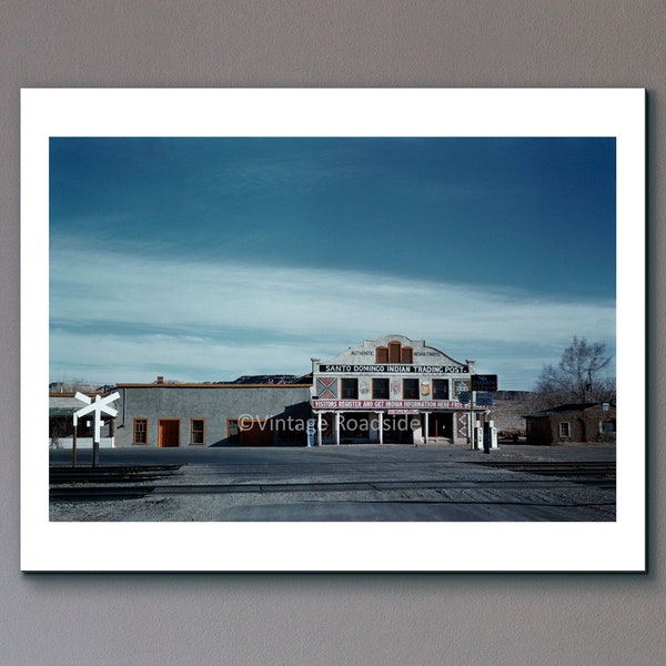 Santo Domingo Trading Post, Vintage Route 66 Color Photo, Color Print, New Mexico Wall Art, 35mm Kodachrome Print, Retro Travel Art