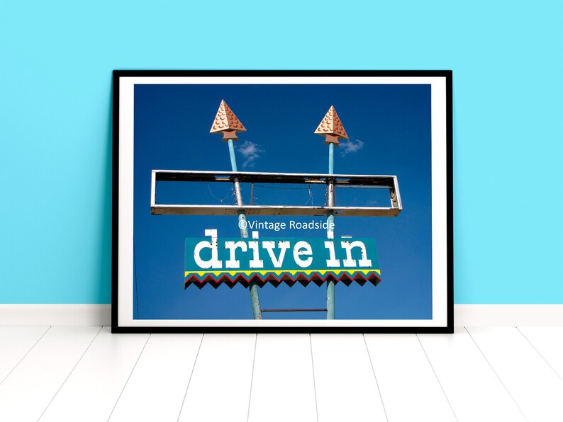 Arrowhead Drive in Neon Sign Photo Guymon Oklahoma Vintage Etsy