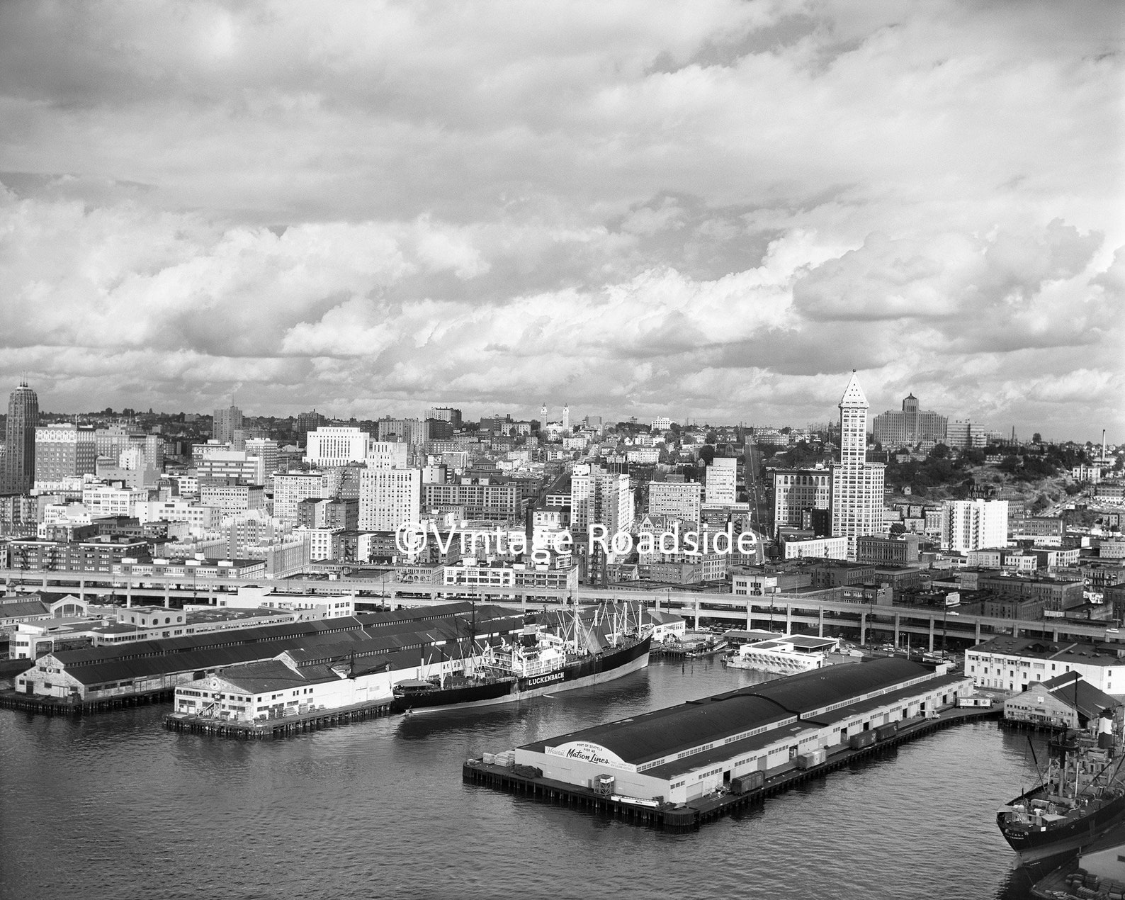 Vintage Seattle Central Waterfront Photo Port of Seattle Pier Etsy