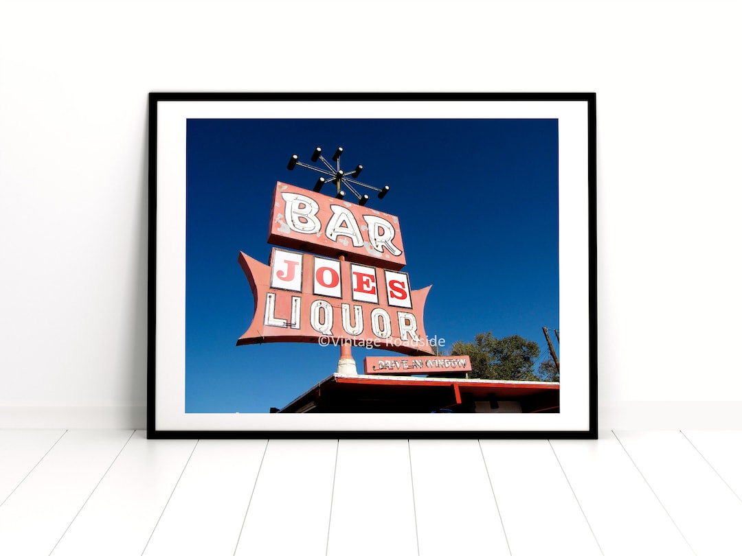 Joe's Liquor Store Neon Sign Photo Rock Springs Wyoming Etsy