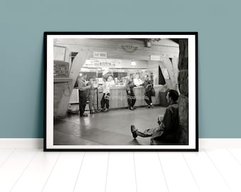 Timberline Lodge Snack Bar & Soda Fountain Photo, Mount Hood, Oregon, Archival print from original 1951 negative, Vintage Mt. Hood Skiing