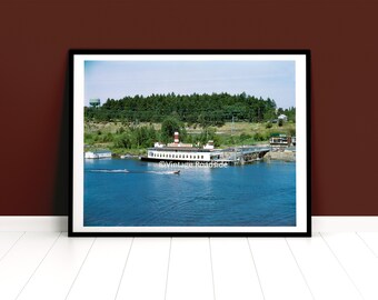 River Queen Restaurant Print, Portland Oregon Photo, Color print from original 1963 negative, River Boat Restaurant, Sellwood, Willamette