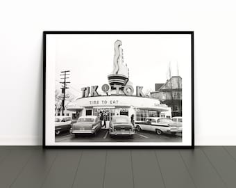 Drive-in Theater, 1954. Vintage Photo Reproduction Print. Black & White ...