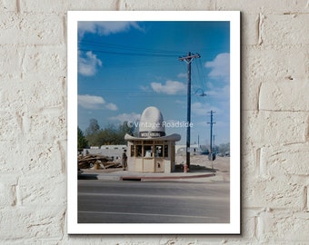 Cowboy Hat Gift Shop & Visitors Center Print, 1940s Vintage Kodachrome, Wickenburg, Arizona, Archival Photograph, Vintage Arizona Photo