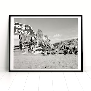 Vintage Remuda Ranch Rodeo Photo, Black and White archival print from original 1950s negative, Wickenburg, Arizona Photo, Cowboy Art