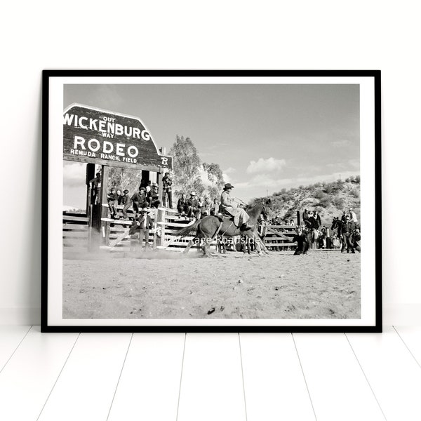 Vintage Remuda Ranch Rodeo Photo, Black and White archival print from original 1950s negative, Wickenburg, Arizona Photo, Cowboy Art