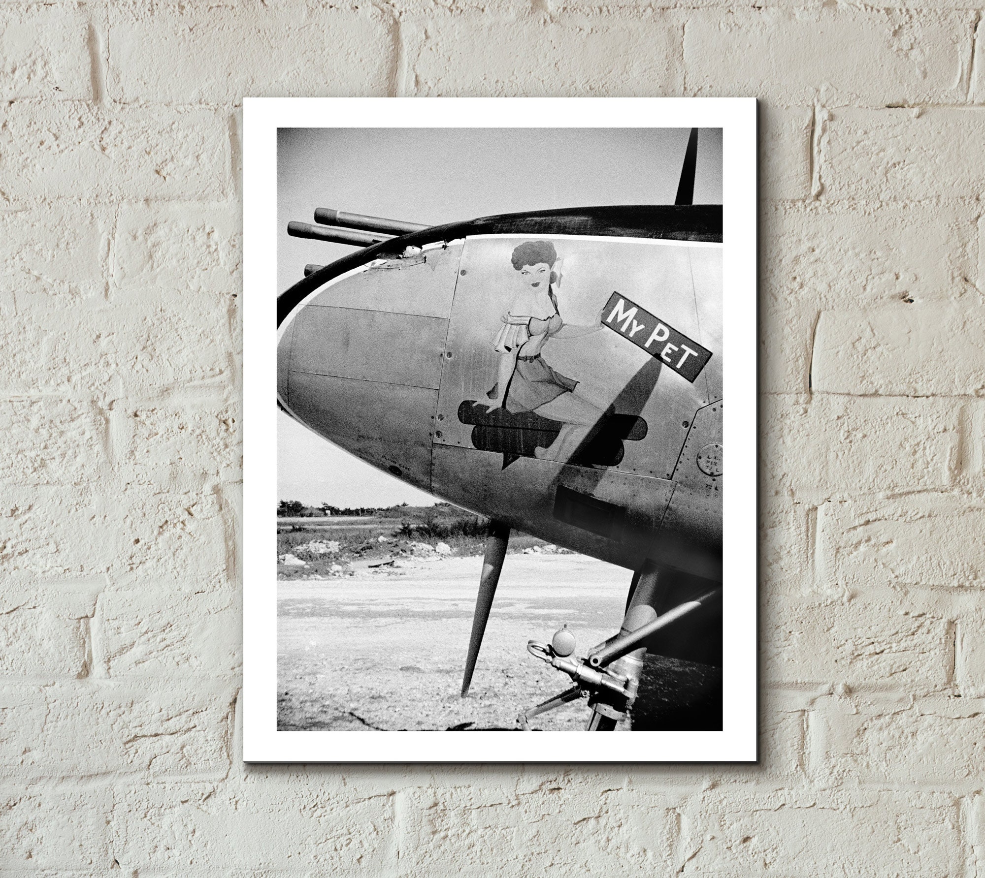 WWII P-38 Lightning Nose Art Archival Print From Original