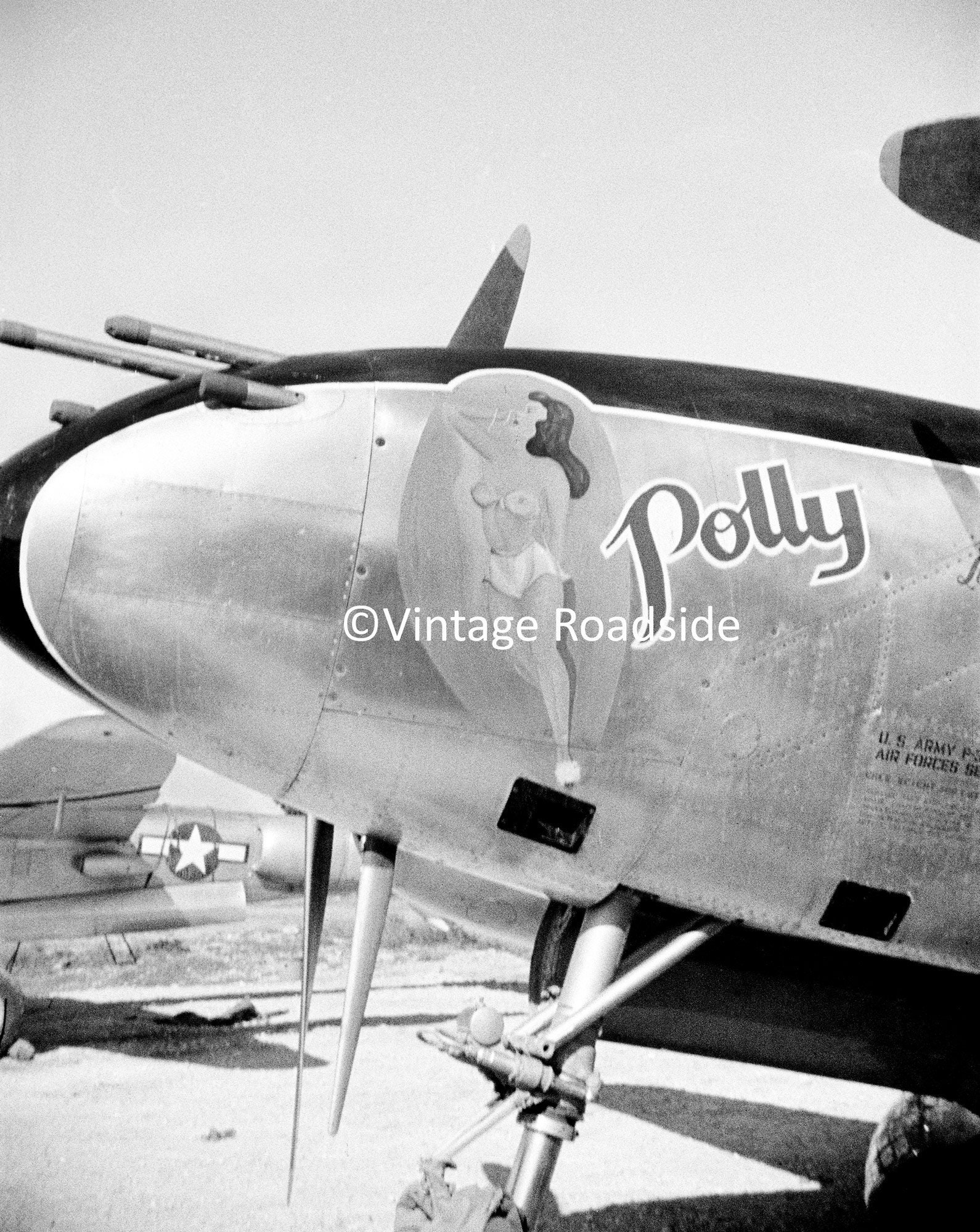 WWII P-38 Lightning Nose Art Print From Original 1945 pic