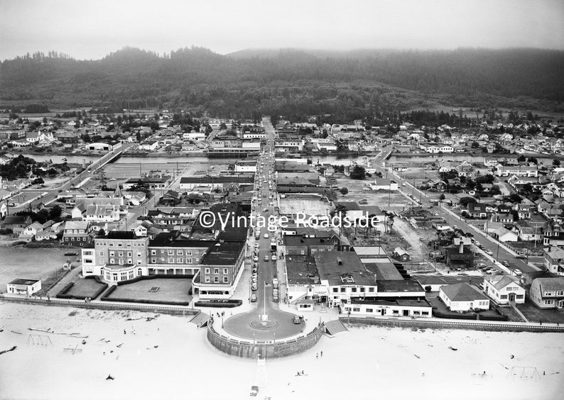 Vintage Seaside Oregon Aerial Photo Archival Print From Etsy