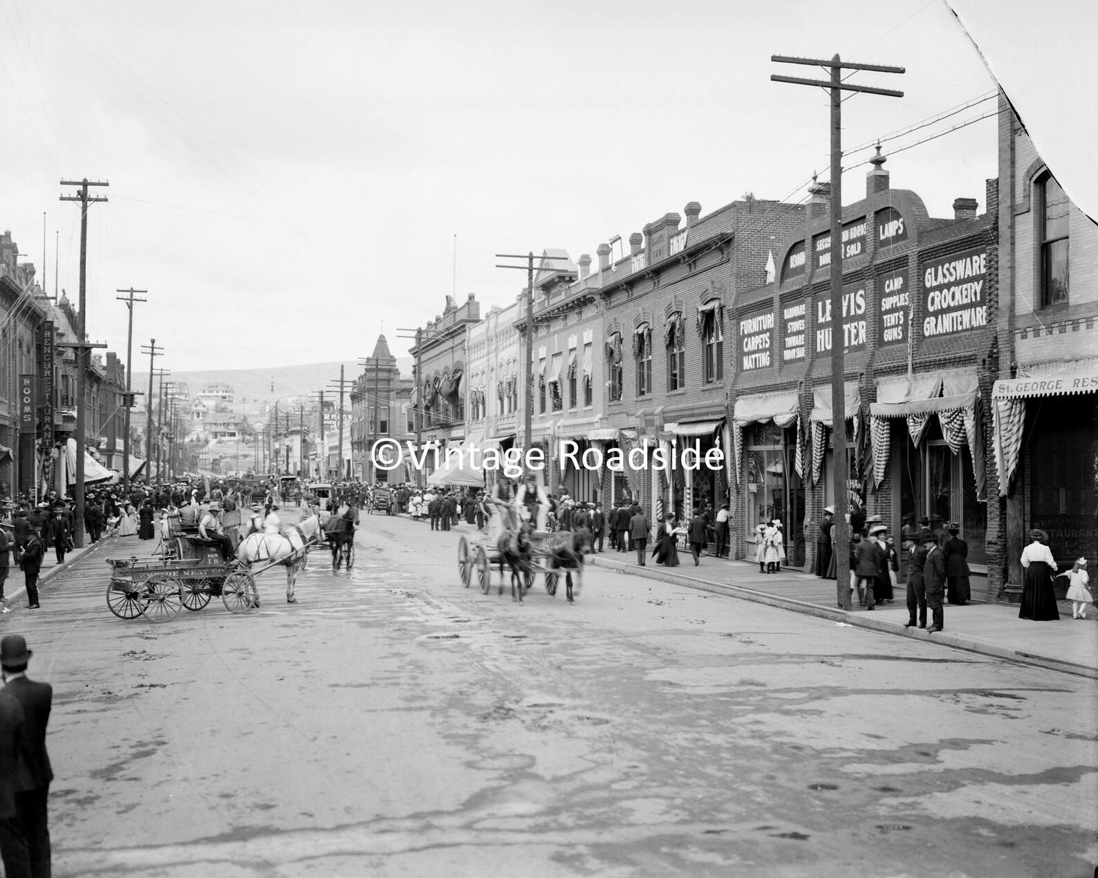 Vintage Pendleton Oregon Photo Black and White Archival Print Etsy