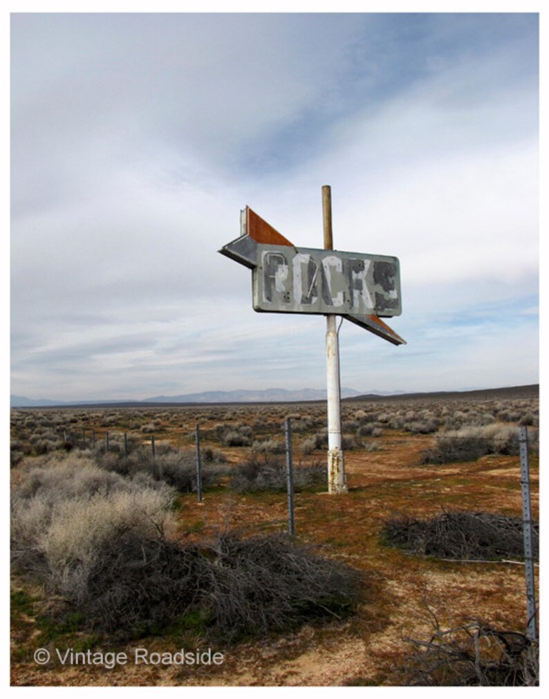 Old Neon Cafe Sign Print, Fine Art Photography, Muroc California Desert Print, Abandoned Americana, Rusty Neon Sign Photo, Sign Gone image 2