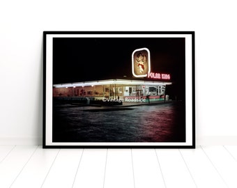 Polar King Drive In Restaurant, Portland Oregon Photo, Color print from original negative, Neon, Ice Cream & Roadside America Print