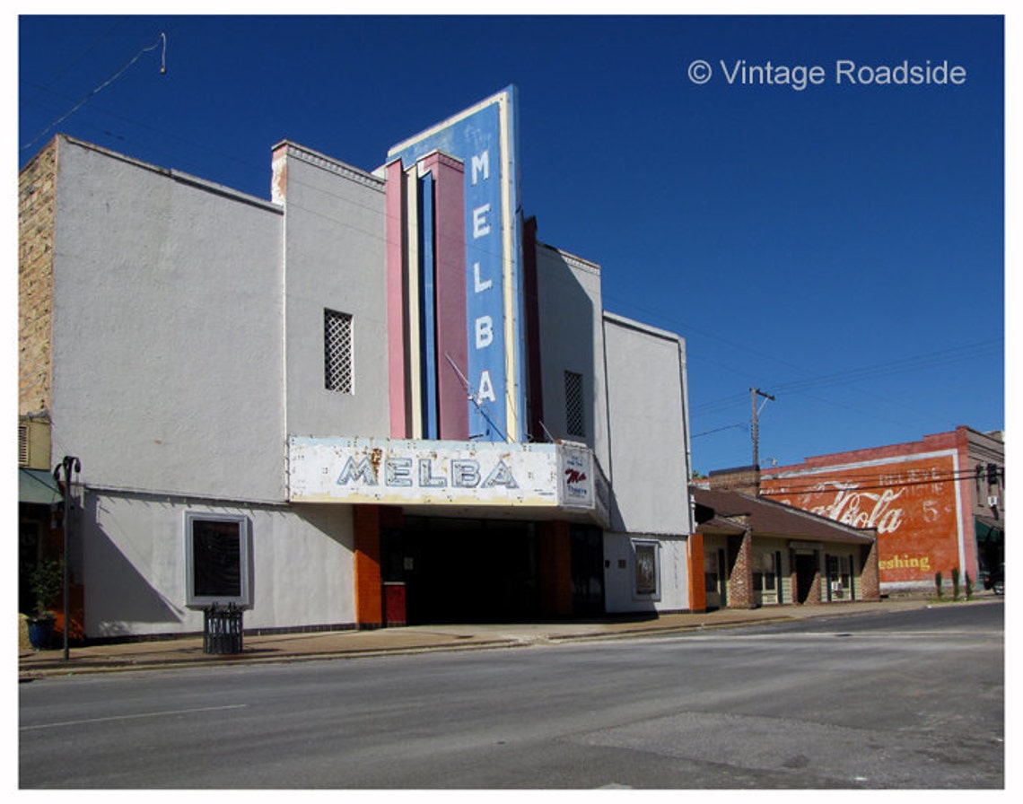 Melba Theater Print Historic Small Town America Movie Theater Etsy