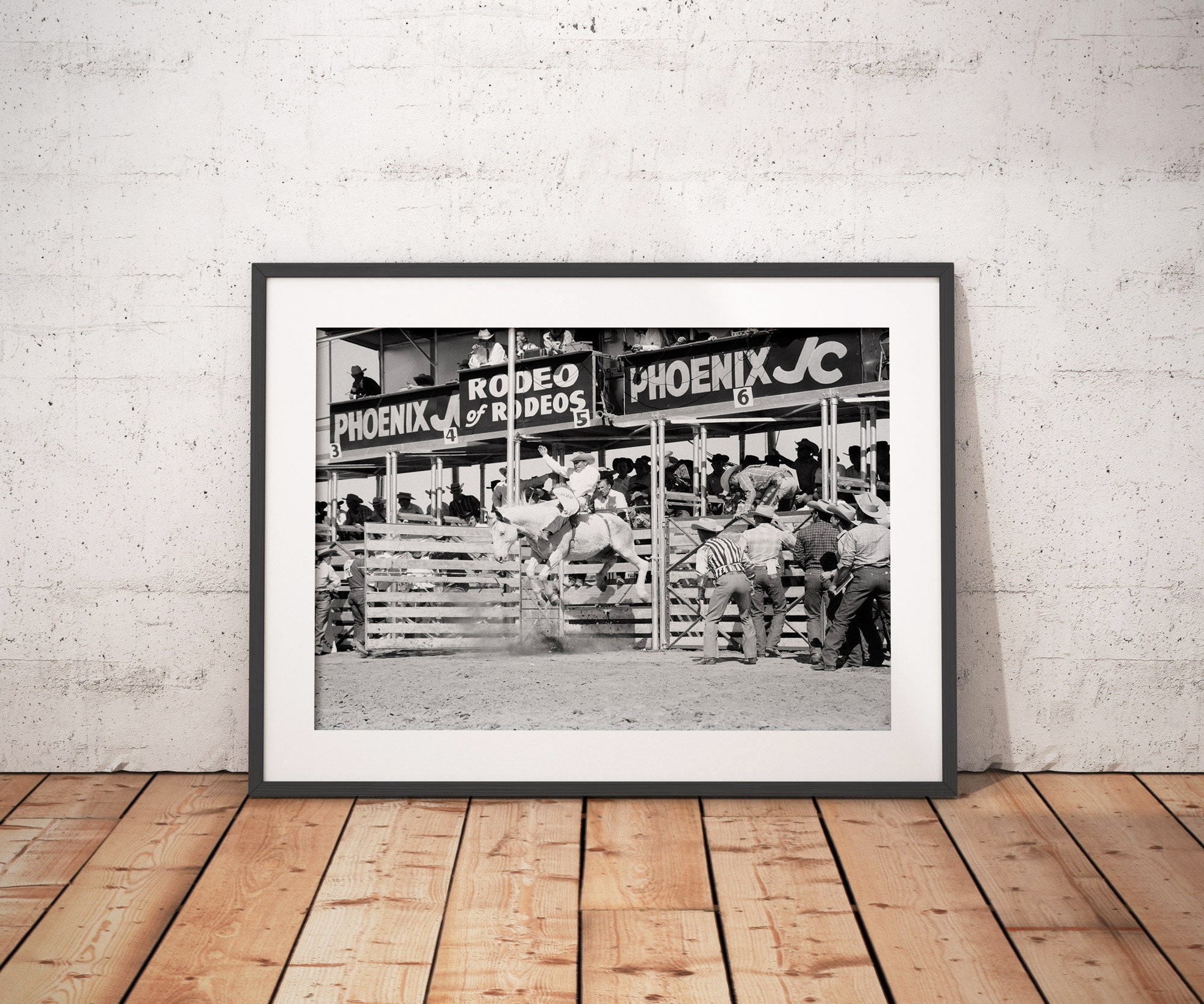 Vintage Rodeo Photo, Black and White archival print from original 195…