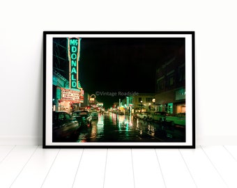 McDonald Theater Neon Sign Photo, Downtown Eugene Oregon Night Photo, Color print from original 1959 negative, Vintage Neon Sign Photography