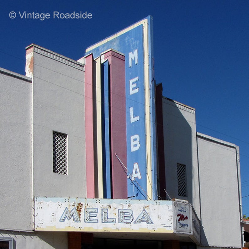Melba Theater Print Historic Small Town America Movie Theater Etsy